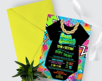 Fresh Prince Baby Shower Invite, 90s birthday invitation, hip hop birthday, throwback invitation, 90s, decade invitation, house party, baby