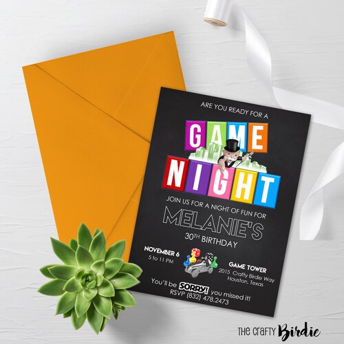 Family Game Night PRINTABLE Party Decorations Board Games - Etsy