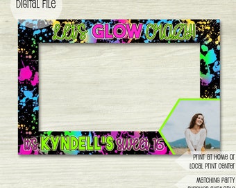 Neon Birthday Party Photo Booth Frame, Glow party photo booth frame, photo booth prop, Photo Booth, Neon Birthday, Neon Glow, Neon Party