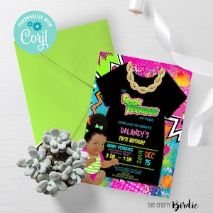 EDITABLE, Fresh Princess Birthday Invite, 90s birthday invitation, hip hop birthday, 90s, decade invitation, Fresh Prince of Belair, corjl
