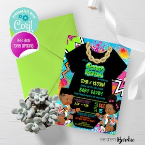 EDITABLE, Fresh Prince Gender Reveal Invite, 90s birthday invitation, gender reveal, baby sprinkle, Fresh Prince of Belair, 90s baby shower