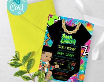 EDITABLE, Fresh Prince Baby Shower Invite, 90s baby shower invitation, hip hop baby shower, 90s, decade invitation, boy baby, baby, corjl