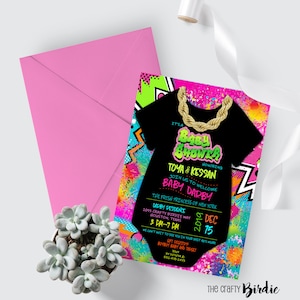 Fresh Princess Baby Shower Invite, 90s birthday invitation, hip hop baby shower, throwback invitation, 90s, decade invitation, baby shower