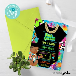 EDITABLE, Fresh Prince Baby Shower Invite, 90s birthday invitation, hip hop birthday, 90s, decade invitation, Fresh Prince of Belair, DIY