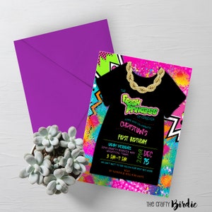 Fresh Princess Birthday Invite, 90s birthday invitation, hip hop birthday, throwback invitation, decade invitation, birthday, fresh prince