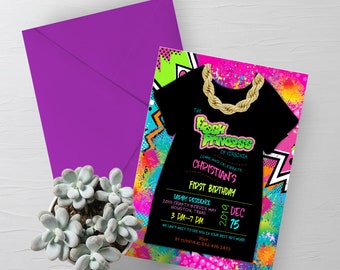 Fresh Princess Birthday Invite, 90s birthday invitation, hip hop birthday, throwback invitation, decade invitation, birthday, fresh prince