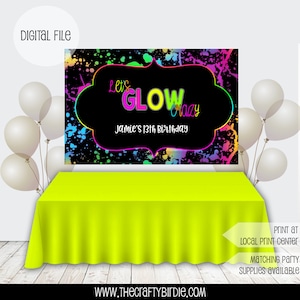 Glow Banner, Glow in the Dark Banner, Glow Party, Glow in the dark banner, Glow backdrop, glow party, glow birthday, glow photo frame, girl