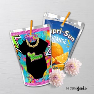 Fresh Princess Juice Pouch Labels, Capri sun Labels, Hip Hop Labels, Party Labels, Party Favors, Fresh prince baby shower, INSTANT DOWNLOAD