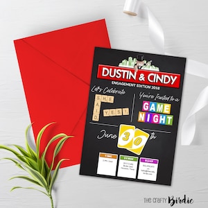 Invitation à une soirée de jeu- Elle a dit oui- Soirée de jeux de douche nuptiale- Invitation à une fête de jeu- Jeux de société Invitation-Jeux de cartes-Soirée de jeux de mariée