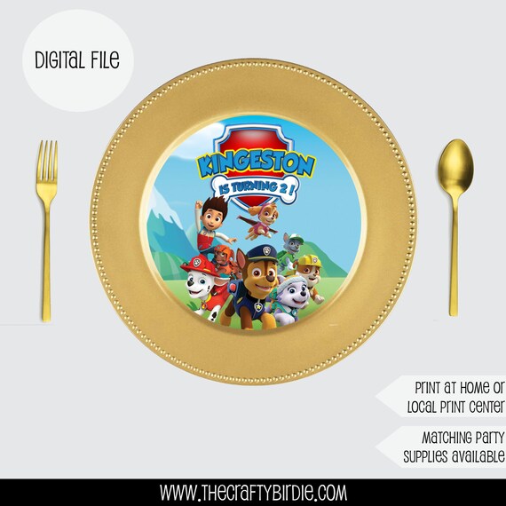 Kitchen & Dining Plates Paw patrol custom plate Dining & Serving etna
