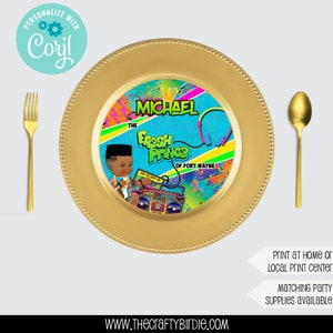 EDITABLE, Fresh Prince Baby Shower Plate Charger, Plate insert, Fresh prince matching supplies, fresh prince baby shower, Party Supplies