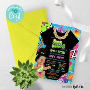 EDITABLE, Fresh Princess Baby Shower Invite, 90s baby shower invitation, hip hop baby shower, 90s, Fresh Prince Birthday Invite, Corjl