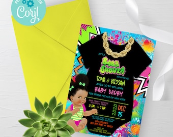 EDITABLE, Fresh Princess Baby Shower Invite, 90s baby shower invitation, hip hop baby shower, 90s, Fresh Prince Birthday Invite, Corjl
