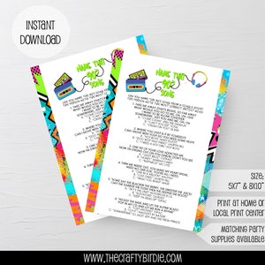 Hop hop song, R&B songs, Fresh prince game, 90s games, 90s baby shower games, 90s hip hop game, fresh prince game fresh prince baby shower