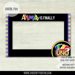 Uno Photo Booth Frame, Uno Party, First Birthday Party, Uno Selfie Frame, kids Photo booth frame prop, Photo prop, Social Media frame, UNO