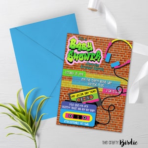 Fresh Prince Baby Shower Invite, Hip Hop Baby Shower, 90s Invite, Push it shower, Graffiti baby shower, 90s party, hip hop theme, Swag, 90&#39;s