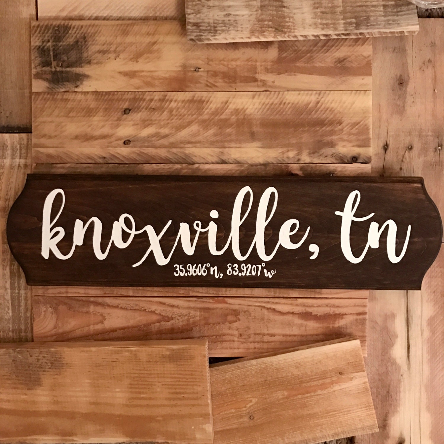 23x6 Knoxville City Sign Coordinates Wood Sign Ready Etsy