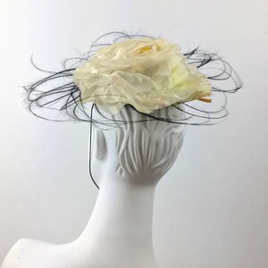 Dramatic Bes Ben Pinwheel Hat with Shaved Feathers. 1950's. image 2