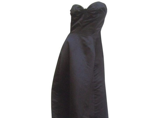 Dior Couture New York Black Silk Gown. 1950's.