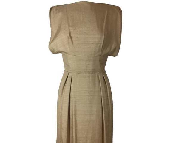 Geoffrey Beene for Teal Traina Raw Silk Dress. Ea
