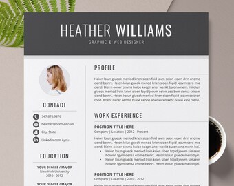 Modern CV Template for Word, Curriculum Vitae, 1, 2, 3 Page CV Format Design, Creative and Professional Resume Template for Job Application