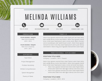 Professional CV Template, Modern Resume Template Word, Clean CV Format Design, Creative Resume, 1, 2, 3 Page Resume, Instant Download