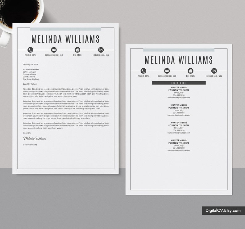 Professional CV Template, Modern Resume Template Word, Clean CV Format Design, Creative Resume, 1, 2, 3 Page Resume, Instant Download image 5