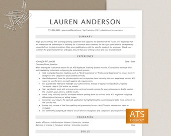 ATS Friendly Resume Template for MS Word, Professional CV Template, Clean Resume Template, Executive Resume Template, Instant Download