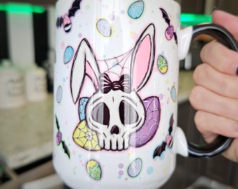 Easter Bunny Mug / Easter Decor / Witch Decor / Spooky Easter / Drinkware / Witchy Art/ Witch Mug / Easter Mug / Easter Cup / Easter Gift /