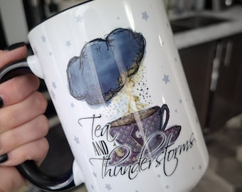 Tea and Thunderstorms Mug / Witchy Decor / Witch Decor / Coffee / Drinkware / Tea Cup / Witch Mug / Coffee Mug / Coffee Cup / Gifts for her