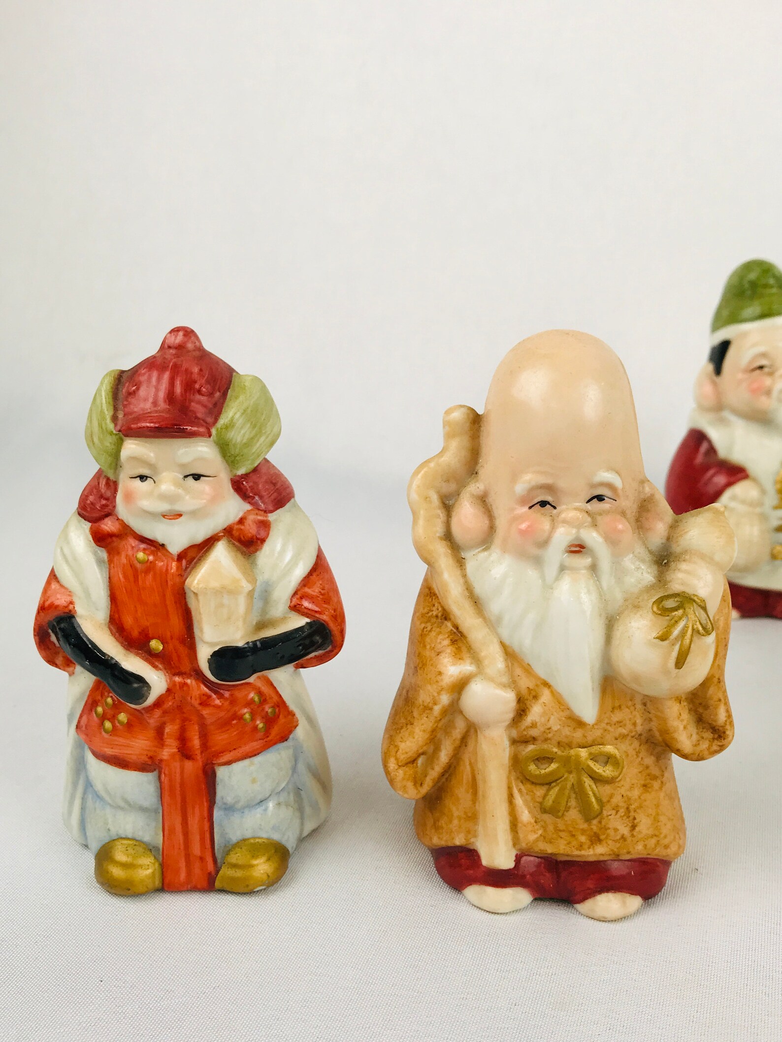 6 Vintage Porcelain Figurines Part of Japanese 7 Lucky Gods Etsy