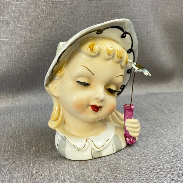 Black Lady Head Vase Etsy