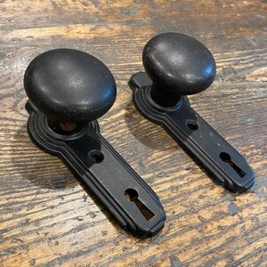 Vintage Art Deco Doorknobs with Keyhole Backplates, Closet Door Hardware.  Think 1930s Interiors!
