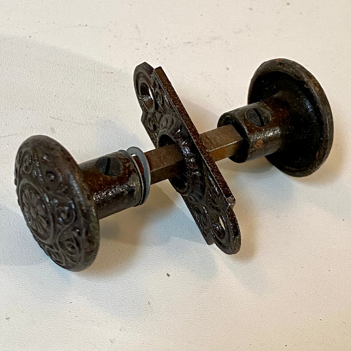 Set of Victorian Style Screen Door Knobs with Spindle and Back Etsy