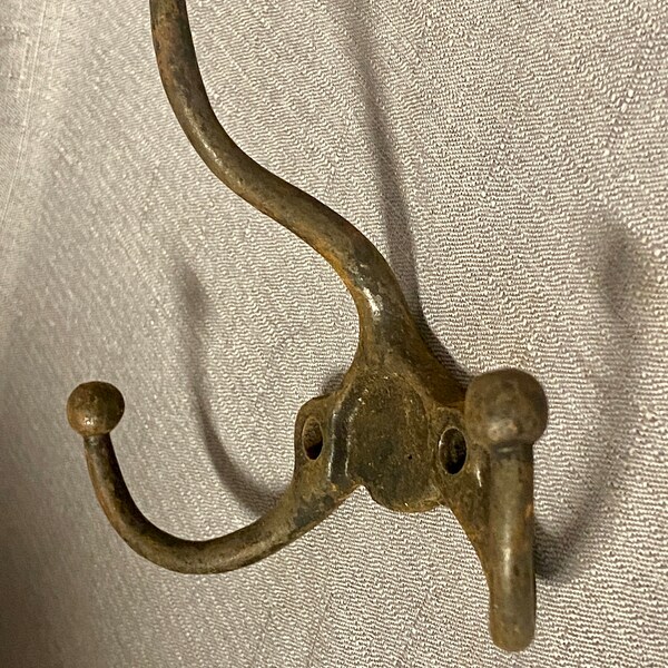 Large Antique Cast Iron Hook, 5”, three-hooked, Multiple hooks available.  Sold separately.