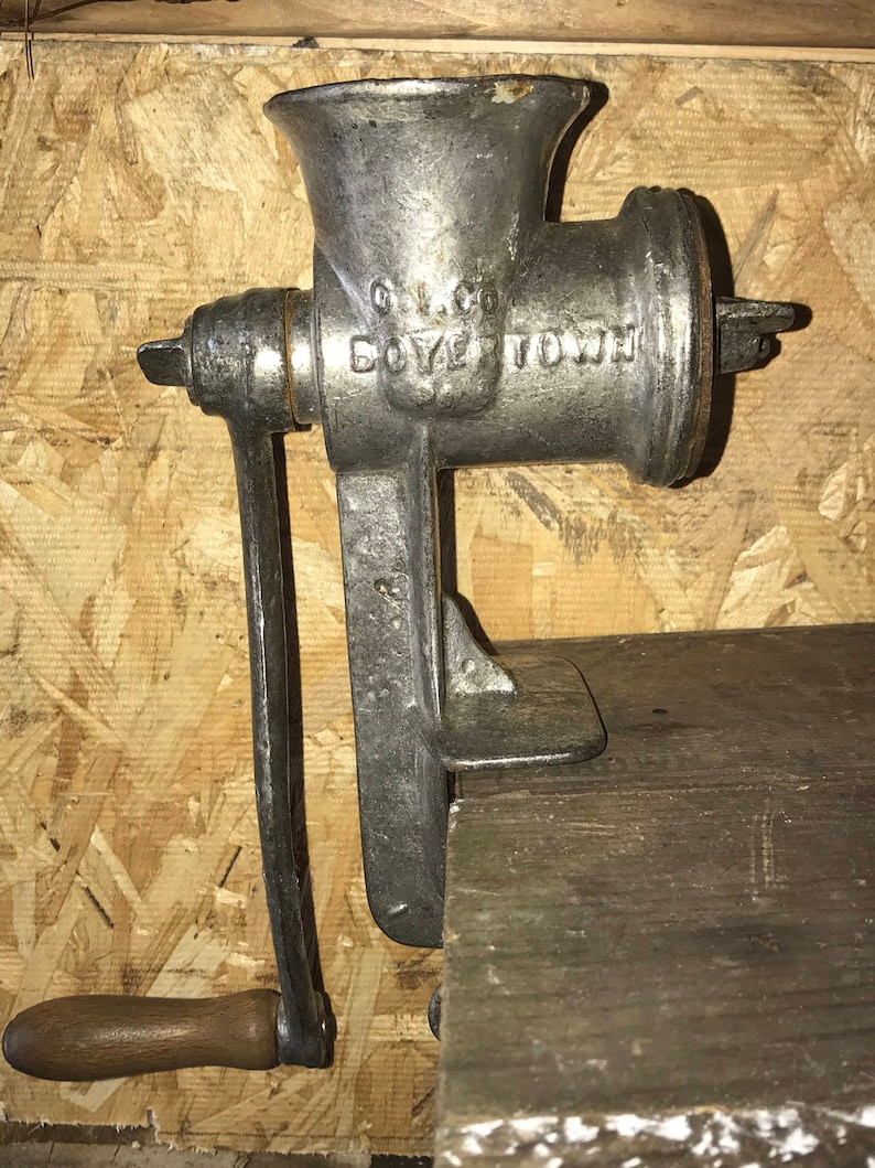Antique Boyertown Meat Grinder Hand Crank Cast Iron with Etsy