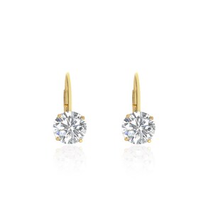 3.00 Ct. Tw. Round Brilliant Cut 14k Gold Lever Backed Earrings