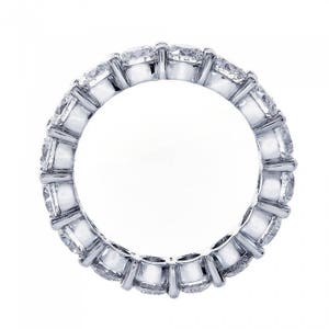 3.84 Carat Round Cut Diamond Eternity Band Ring 14k White Gold imagem 2