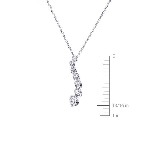 0.45 Carat Round Cut Diamond Journey Pendant on Rolo Link Chain