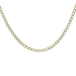 Curb Link Diamond Cut 18K Yellow Gold Over Sterling Silver 16" Chain Made In Italy