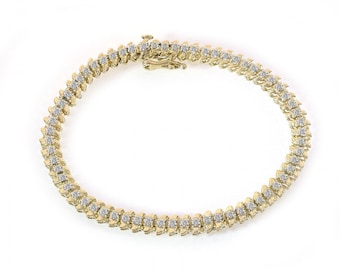 2.00 Karat Diamant Tennis Armband 10K Gelbgold
