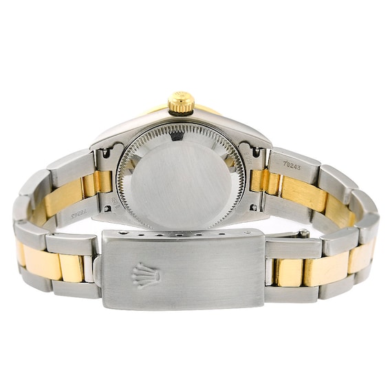 Rolex Lady Oyster Perpetual No Date Steel 18K Yellow Gold Watch Diamond Bezel 76183 Etsy Canada