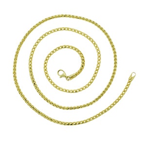 Franco Chain Diamond Cut 14K Yellow Gold Necklace