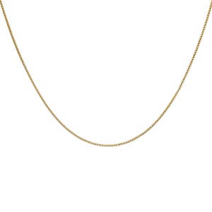 Box Link Chain Necklace 18K Yellow Gold Over Silver 18&quot; Made In Italy