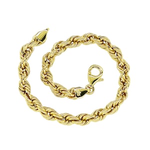 Woman's Rope Chain Bracelet 14K Yellow Gold