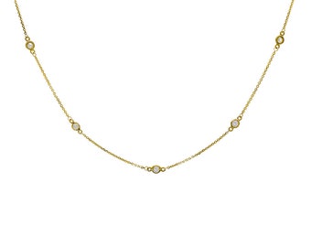 0.35 Ct. tw. Round Diamonds By The Yard Necklace In 14K Gold