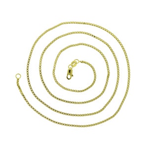 31&quot; Box Link Chain Necklace 14K Yellow Gold Italy