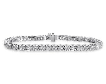 9.85 Carat Ladies Diamond Tennis Bracelet 14K White Gold