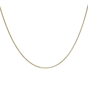 Cable Link Chain 18K Yellow Gold Over Sterling Silver 18&quot; Made In Italy