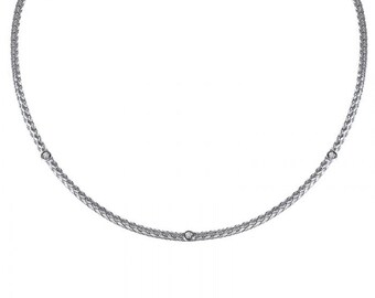 0.20 Ct. tw. Diamond Rope Chain 14K White Gold Necklace